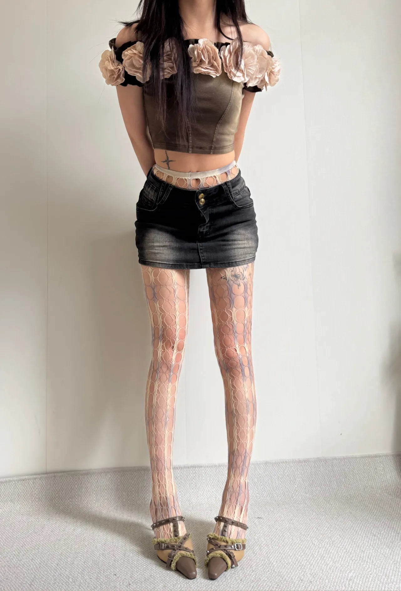 Y2K Tie-Dye Gradient Fishnet Tights