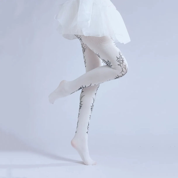 Thorn Fantasy Print Cosplay Tights