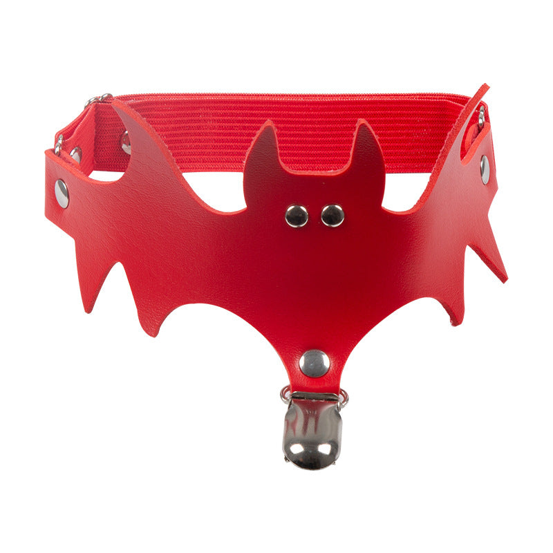 Punk Bat Wing PU Garter Harness