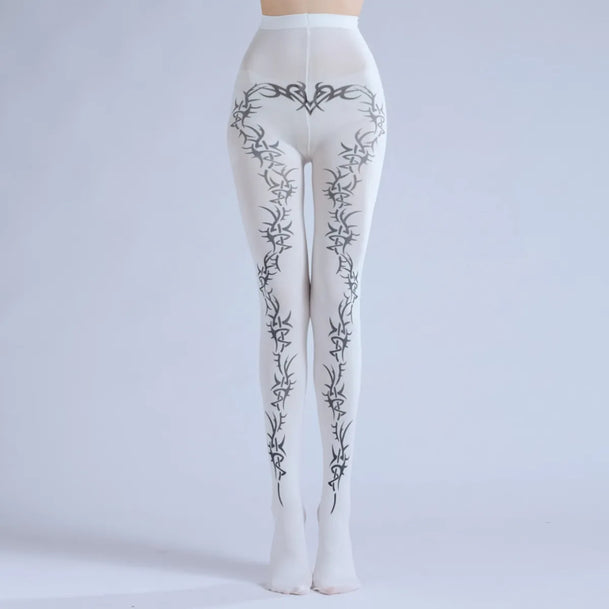 Thorn Fantasy Print Cosplay Tights