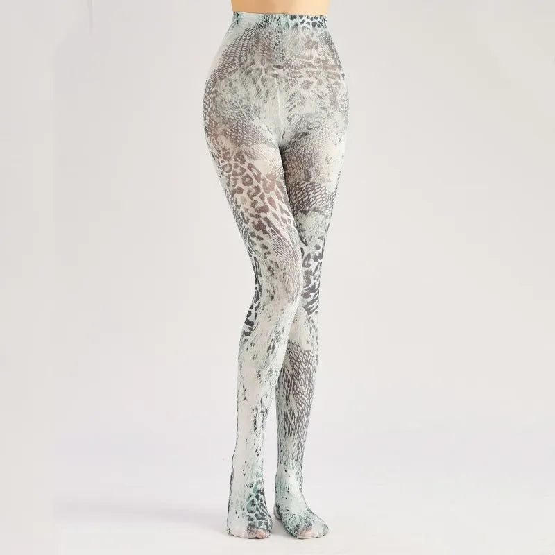 Art Leopard Print Tights