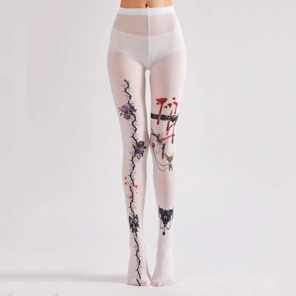 Dark Thorn Anime Print Tights