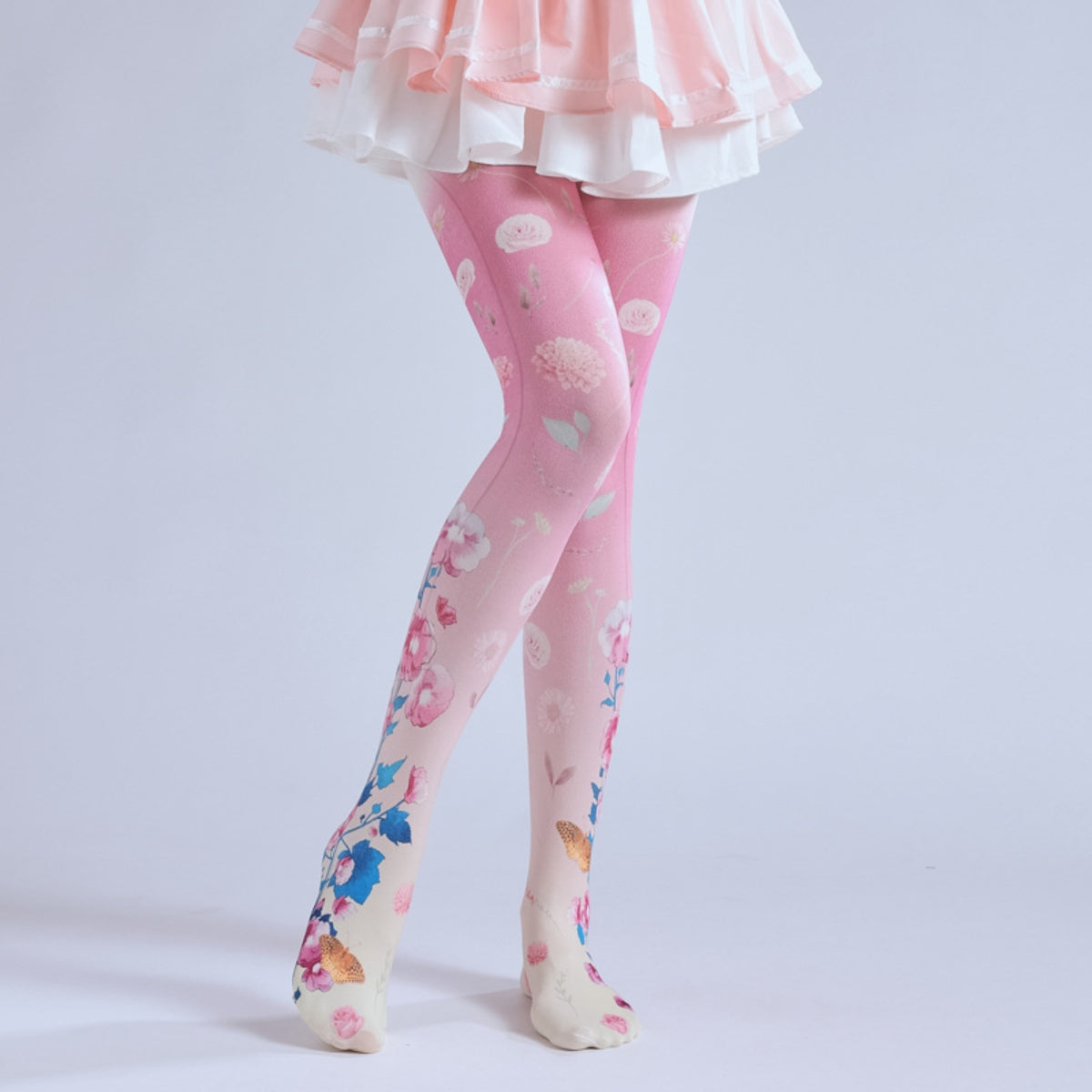 Kawaii Floral Lolita Print Tights