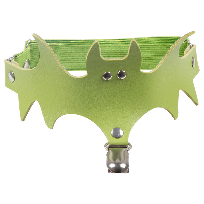 Punk Bat Wing PU Garter Harness