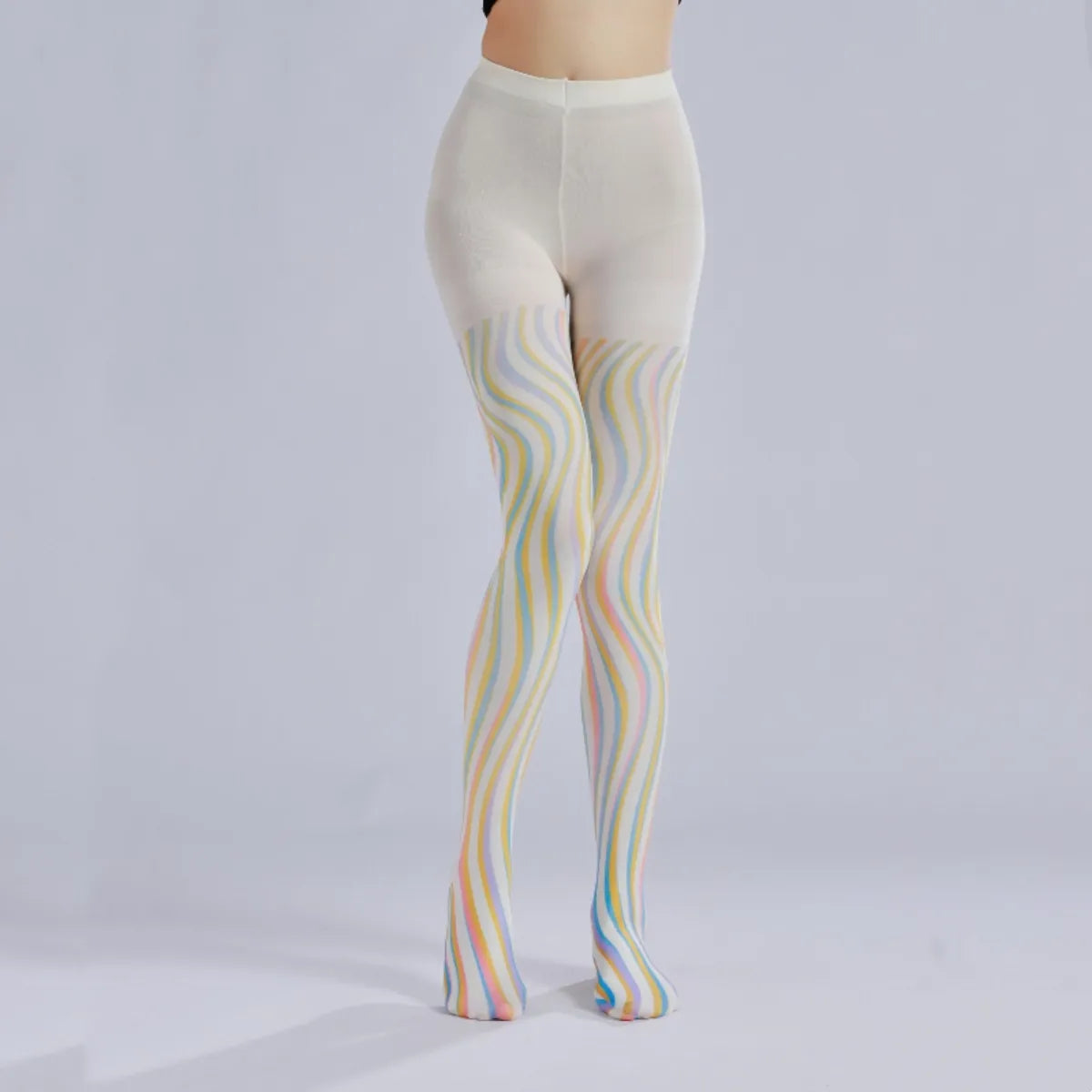 Colorful Wave Print Lolita Tights
