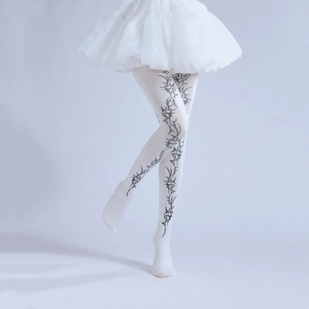 Thorn Fantasy Print Cosplay Tights