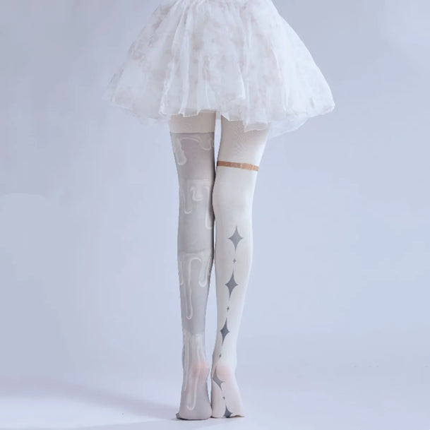 Punk Two-Sided Print Pantyhose