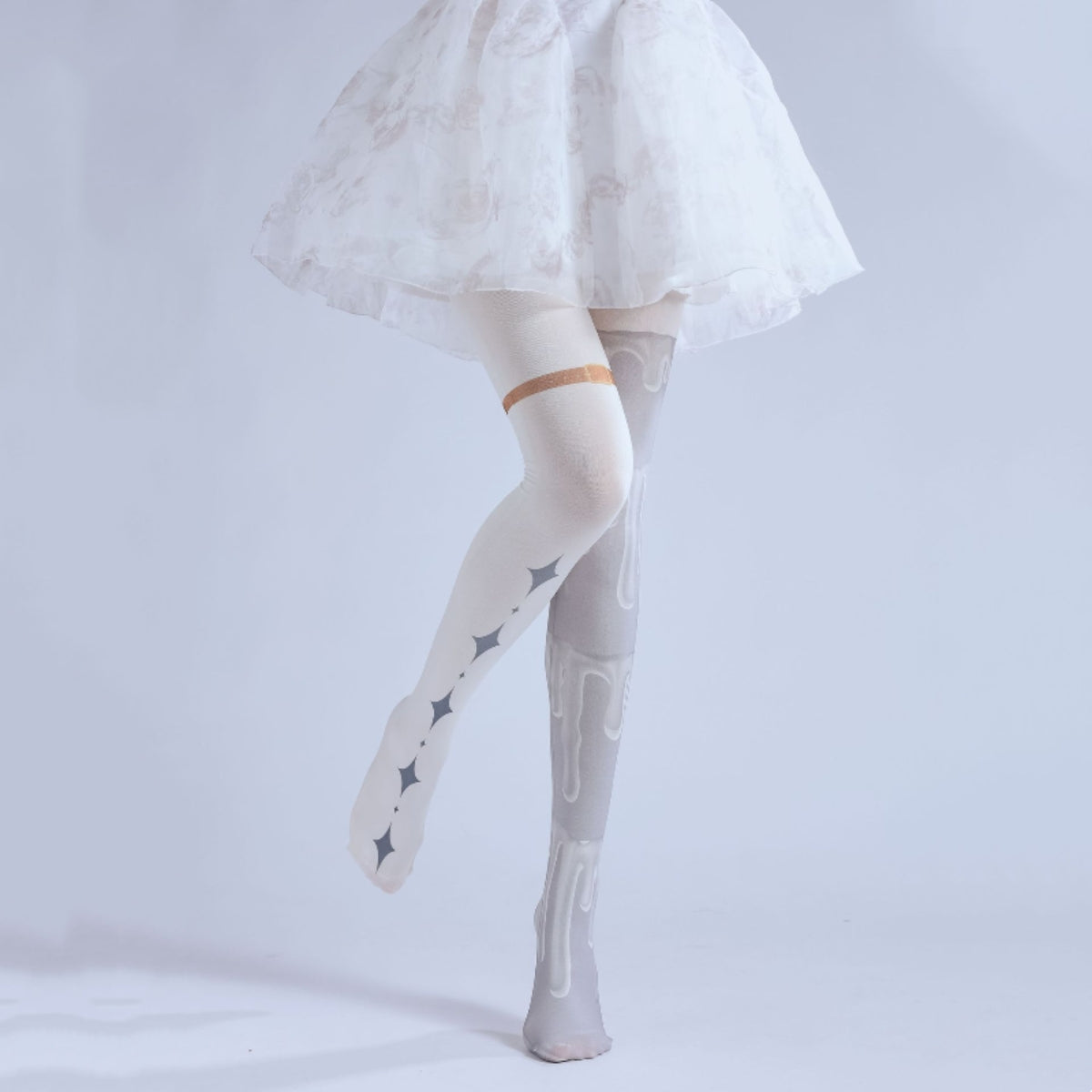 Punk Two-Sided Print Pantyhose