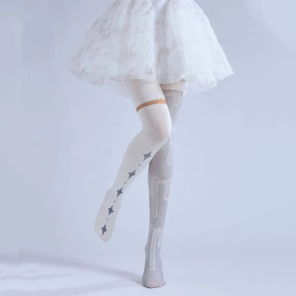 Punk Two-Sided Print Pantyhose