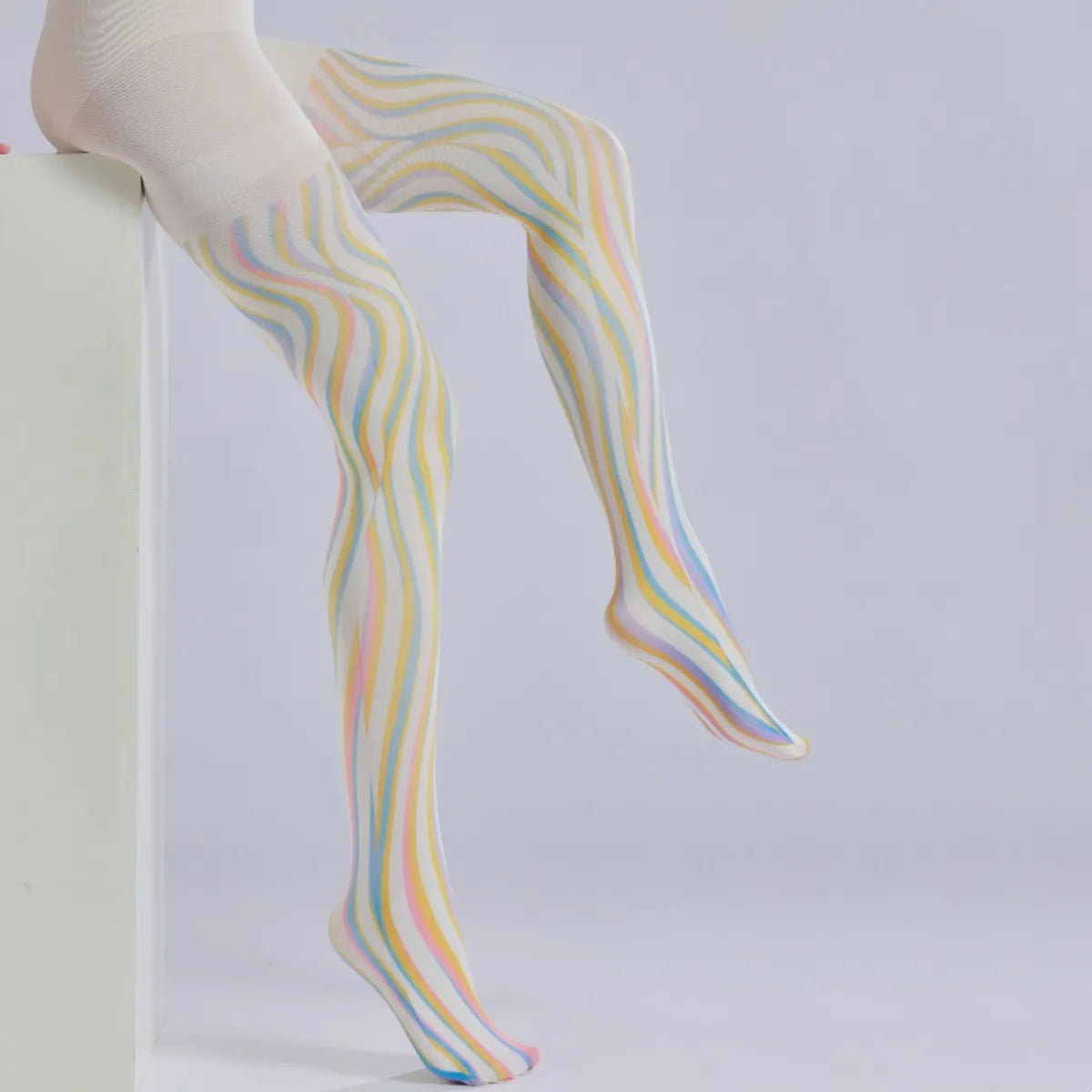 Colorful Wave Print Lolita Tights
