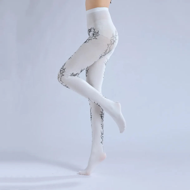 Thorn Fantasy Print Cosplay Tights