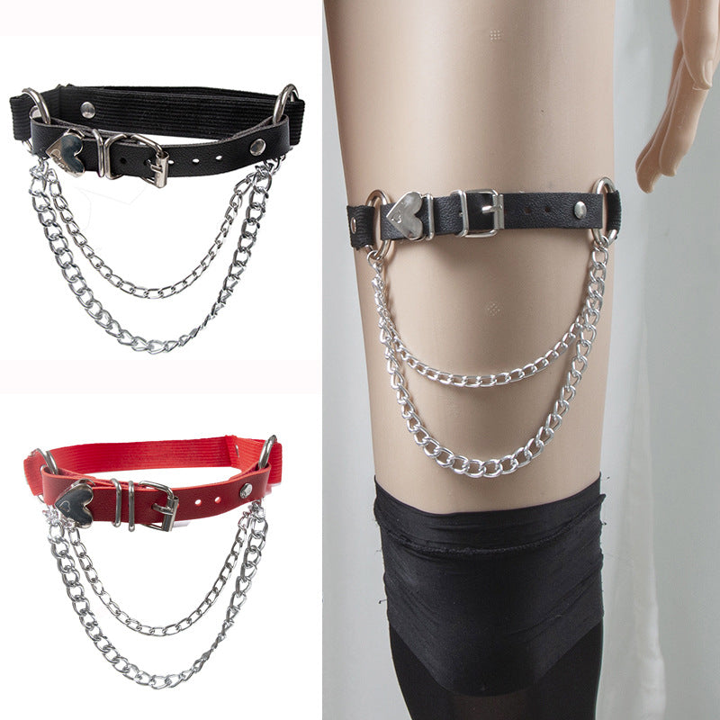 Punk Heart Chain Thigh Garter