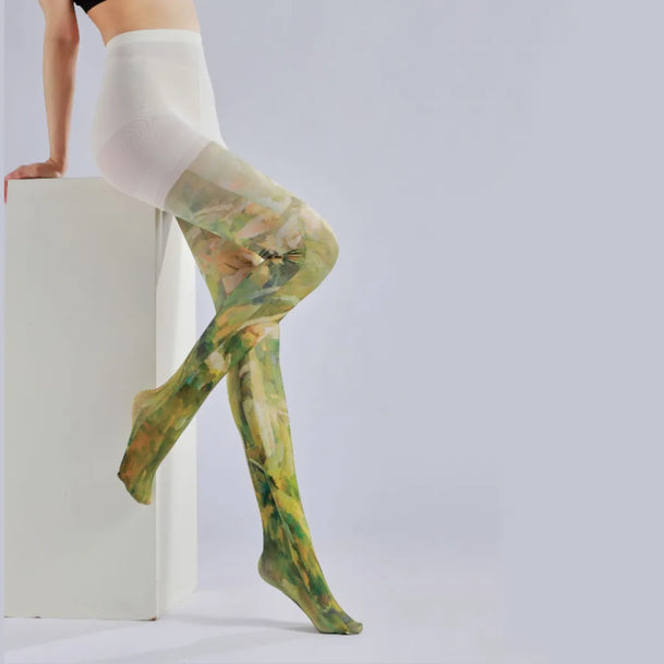 Vintage Oil Painting Print Tights