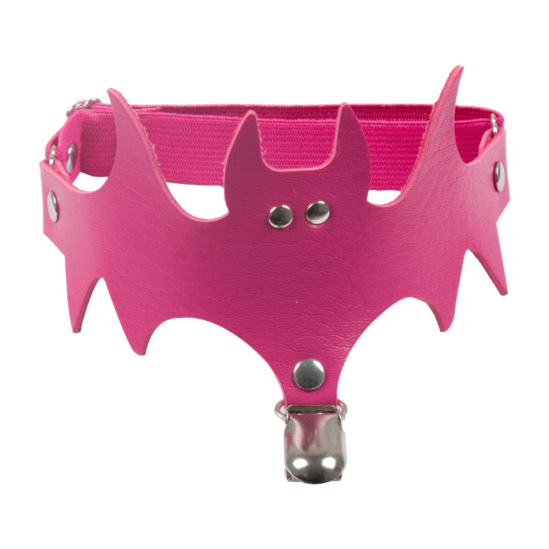 Punk Bat Wing PU Garter Harness