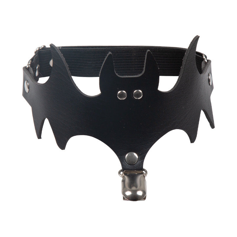 Punk Bat Wing PU Garter Harness