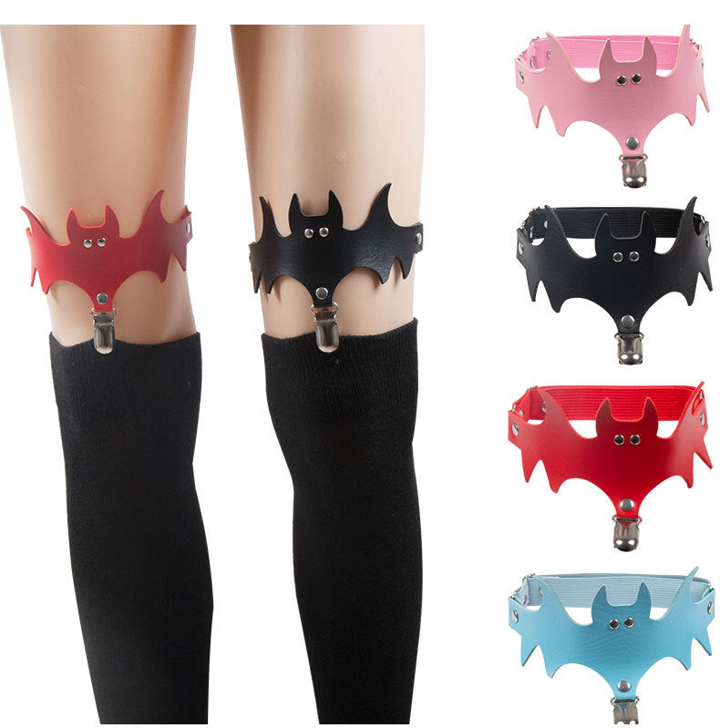 Punk Bat Wing PU Garter Harness