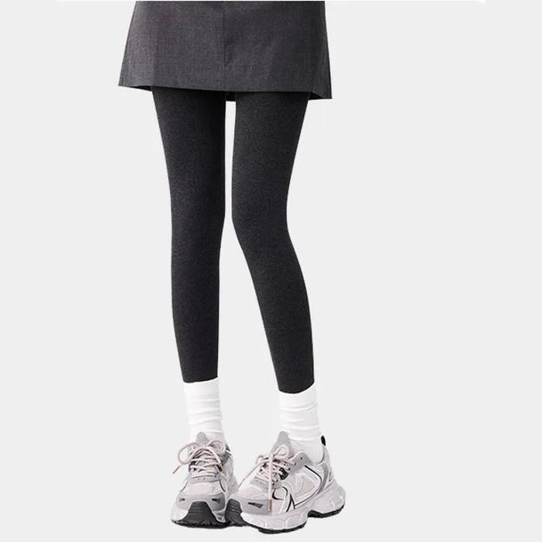 Grey Striped Fleece Lined Pantyhose
