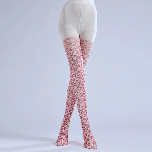 Sweet Heart Print Tights