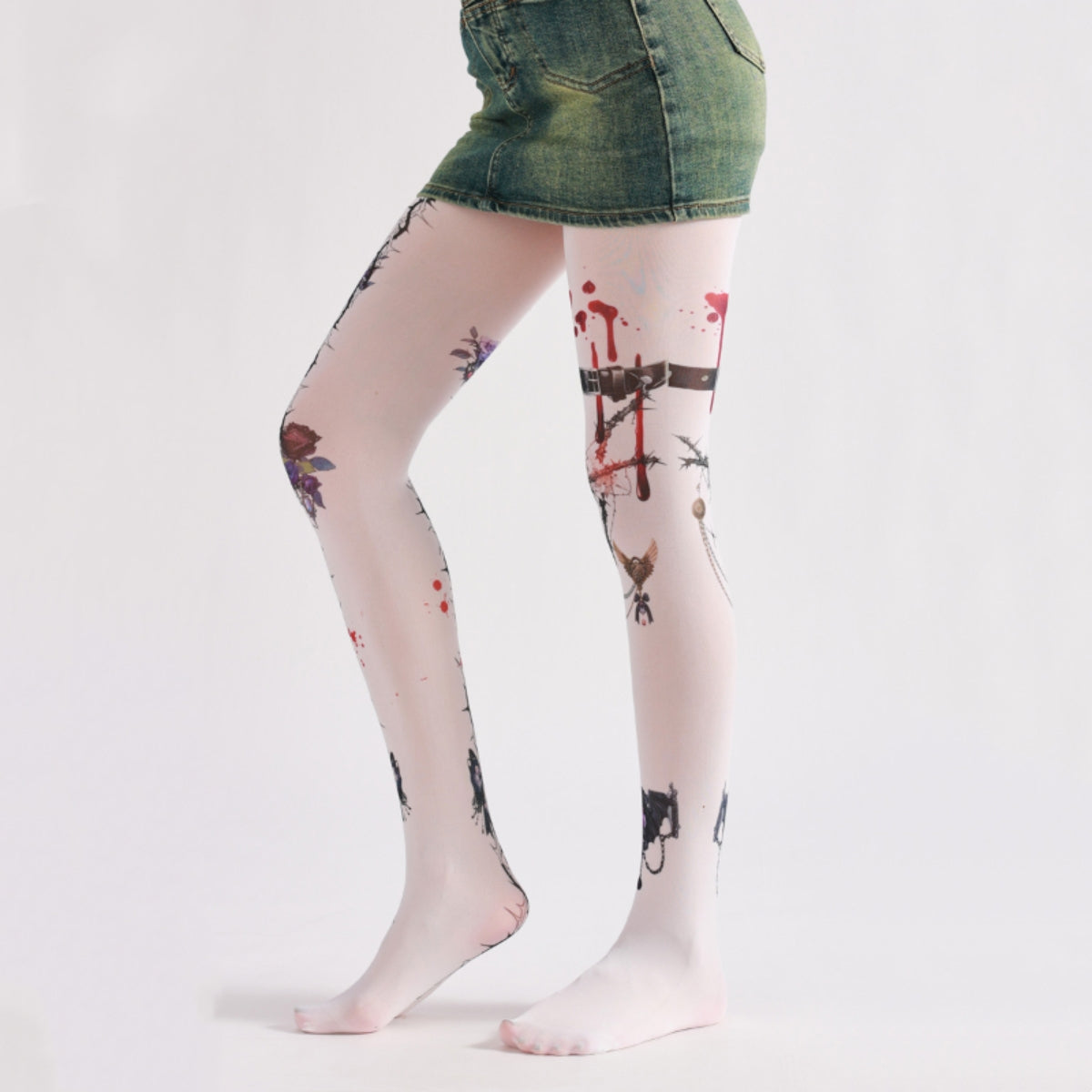 Dark Thorn Anime Print Tights