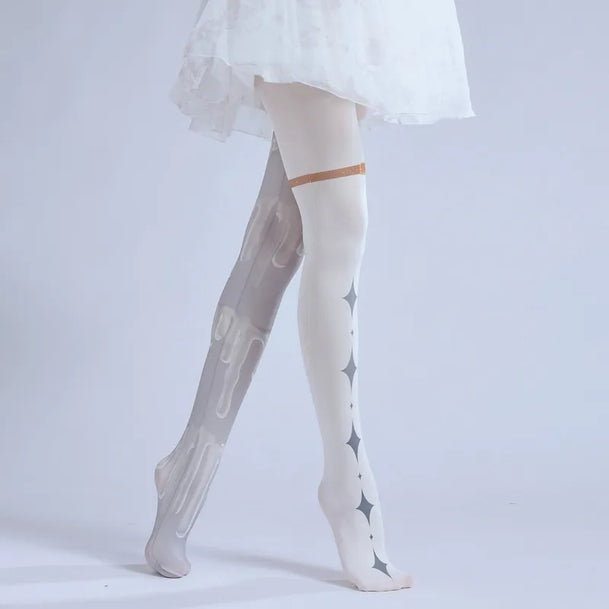Punk Two-Sided Print Pantyhose
