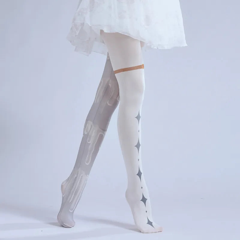 Punk Two-Sided Print Pantyhose