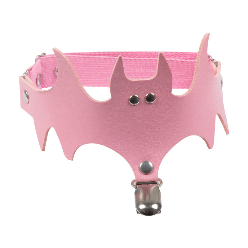 Punk Bat Wing PU Garter Harness